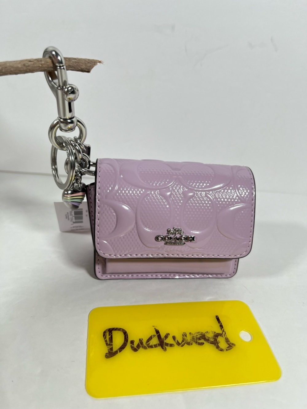 Coach Klare Bag Charm In Signature Leather With Heart Charm NWT